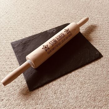 Personalised Star Baker Rolling Pin, 3 of 7