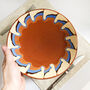 Abstract Ceramic Stoneware Dinner Plate W Blue Accents, thumbnail 5 of 6