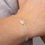 Cz Forget Me Not Flower Bracelet In Sterling Silver, thumbnail 1 of 7