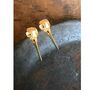 925 Silver Bird Skull Stud Earrings Gold Plated, thumbnail 1 of 4