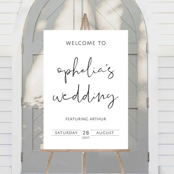 Brides Wedding Welcome Sign Featuring The Groom, 3 of 3