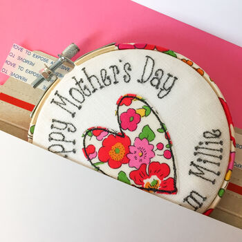 Mothers Day Personalised Embroidered Hoop Card, 4 of 12