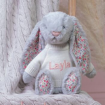 Personalised Blossom Beige Bunny Soft Toy, 4 of 8