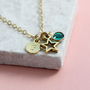 Personalised Gold Plated Star Birthstone Charm Bracelet, thumbnail 4 of 9