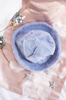Baby Blue Fluffy Bucket Hat, 6 of 6