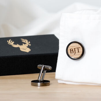 Personalised Whisky Wood Cufflinks, 6 of 8