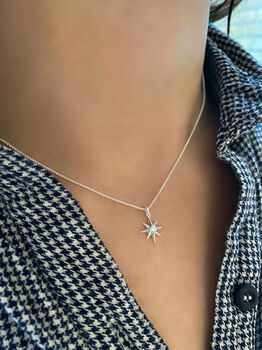 Christmas Wishes Star Necklace Silver, 5 of 7