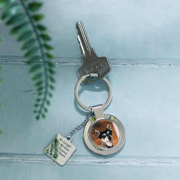 Personalised No Longer By My Side Dog Memorial Keyring, 2 of 2