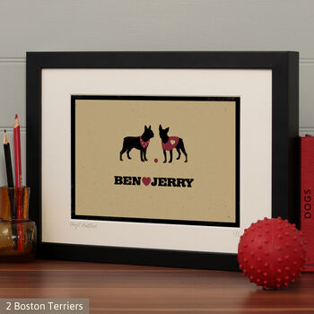 Personalised Boston Terrier Print For One Or Two Dogs, 8 of 10