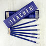 Personalised Best Teacher Box Of Pencils Gift Blue, thumbnail 1 of 2