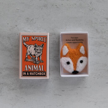 Wool Felt Fox Spirit Animal In A Matchbox, 4 of 7