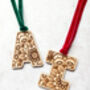 Chunky Detailed Monogram Wooden Hanging Decoration, thumbnail 2 of 2