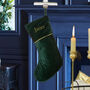 Emerald Green Velvet Christmas Stocking, thumbnail 1 of 5