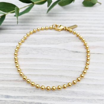 18ct Gold Vermeil Classic Ball Chain Bracelet, 2 of 4