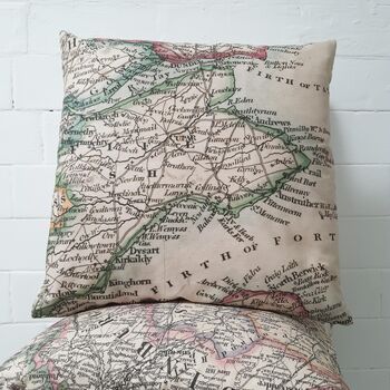 Scottish Map Cushion With Fife, 2 of 2