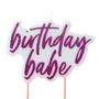 Pink Glitter Birthday Babe Party Celebration Candle, thumbnail 2 of 3