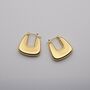 Triangle Chunky 18 K Gold Plated Hoop Earrings, thumbnail 2 of 4