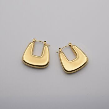 Triangle Chunky 18 K Gold Plated Hoop Earrings, 2 of 4