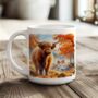 Personalised Autumn Highland Cow Gift Mug B, thumbnail 1 of 2