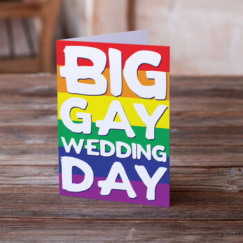 Big Gay Wedding Day Card Rainbow Same Sex Marriage, 2 of 3
