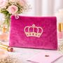 Crown Velvet Feel Make Up Bag Gift For Her, thumbnail 1 of 10