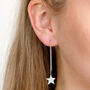 Sterling Silver Hanging Star Threader Earrings, thumbnail 1 of 3