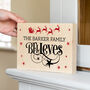 Personalised Family Believes Christmas Sign Wood Block, thumbnail 1 of 4