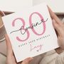 Pink Glitter 30th Birthday Card For Cousin, thumbnail 1 of 7