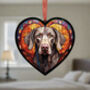 Weimaraner Stained Glass Effect Heart Suncatcher, thumbnail 4 of 5