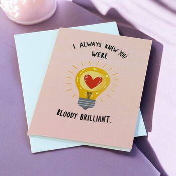 Bloody Brilliant Lightbulb Well Done Greeting Card, 2 of 2