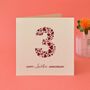 Love Hearts Leather 3rd Anniversary Card, thumbnail 1 of 4