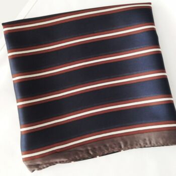 Striped Neutral Imitation Silk Square Scarves, 5 of 7