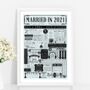 2021 Personalised 4th Linen Wedding Anniversary Poster, thumbnail 3 of 8