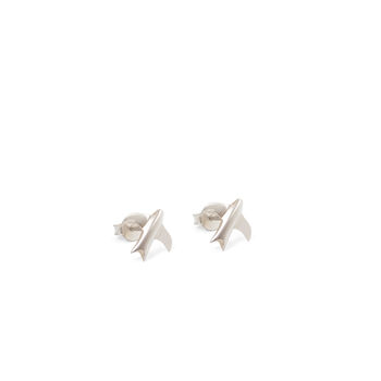 Swallow Stud Earrings Sterling Silver, 2 of 5
