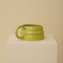 Chartreuse Handmade Wavy Ceramic Mug, thumbnail 2 of 6