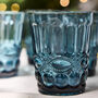 Set Of Four Sapphire Blue Glass Tumblers, thumbnail 3 of 8