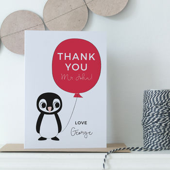 Personalised Teacher Thank You Penguin Card, 2 of 3