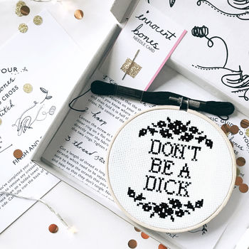 'Don't Be A Dick' Modern Cross Stitch Kit, 3 of 5