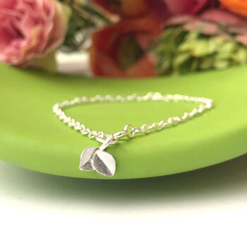 Sterling Silver Mini Leaf Bracelet, 2 of 12