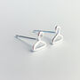 Sterling Silver Tiny Clothes Hanger Stud Earrings, thumbnail 2 of 4