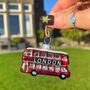 Christmas Glass London Bus Hanging Bauble, thumbnail 1 of 4