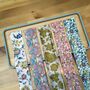 Luxurious 100% Silk Liberty Print Skinny Scarf Floral Patterns, thumbnail 5 of 6