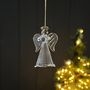 Glass Fluted Dress Angel In Prayer Christmas Decoration, thumbnail 1 of 2