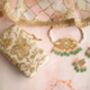 Arisha Nude Silk Bird Clasp Clutch, thumbnail 5 of 5