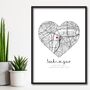 Our First Date, Valentines Day Gift, Location Map Print, thumbnail 4 of 7