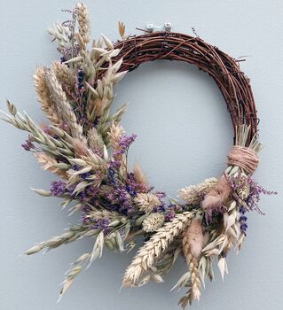 Small Natural Dried Lavender Wreath, 2 of 5