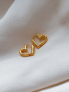 Heart Huggie Hoop Earrings, 3 of 3