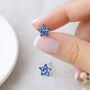 Sterling Silver Blue Star Stud Earrings – 5mm, thumbnail 1 of 10