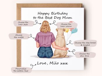 Personalised Dog Mum Birthday Card, 2 of 7