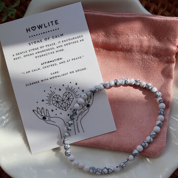 Howlite Crystal Bracelet With Gift Message Poem, 4 of 6